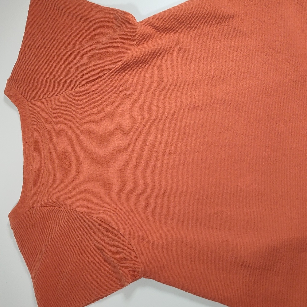 Madewell Texture & Thread Square Neck Ribbed Orange Dress S - Picture 9 of 12
